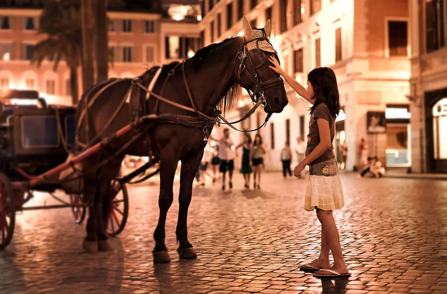 There’s magic afoot when you sightsee at night in Rome, as this young girl discovers near the Spanish Steps
